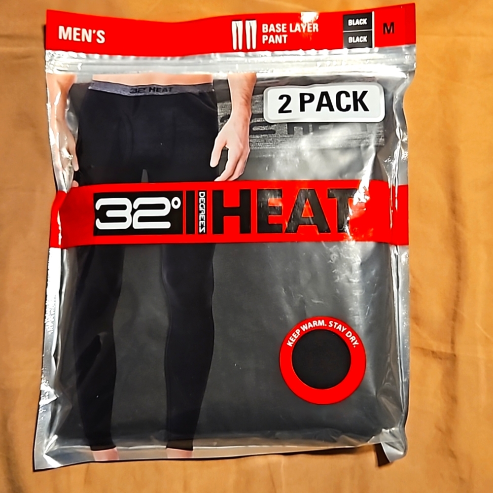 32 degree men's base layer pant 2 pack